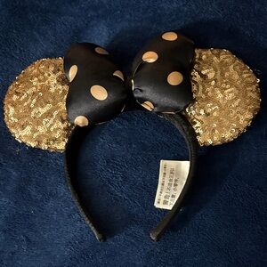 Disney Black and Gold Minnie Mouse Ears Headband